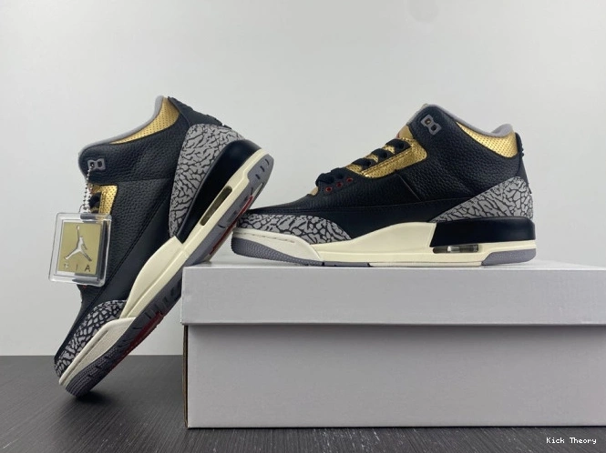 Kick Theory Jordan Air 3 Black Gold CK9246-067 WMNS 0802